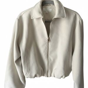 Zara Cream colored bomber style jacket